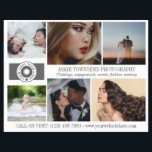 Logo Photo Collage Professional Photographer QR Flyer<br><div class="desc">Marketing flyer voor een professionele fotograaf gepersonaliseerd met uw foto's, logo's, contactgegevens, aangepaste tekst en QR-code. Professionele fotograaf flyer om uw bedrijf te promoten gepersonaliseerd met zes foto's aan de zijkant, samen met uw logo, bedrijfsnaam, tagline en contactgegevens. Voeg op de achterkant je logo, QR-code en sociale media, contactgegevens en...</div>