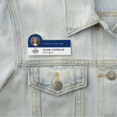 Logo Photo ID Modern Navy Blauw Wit Bedrijf Naamplaatje (In situ)