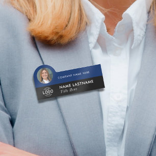 Logo Photo ID Modern Navy Blauw Zwart Bedrijf Naamplaatje