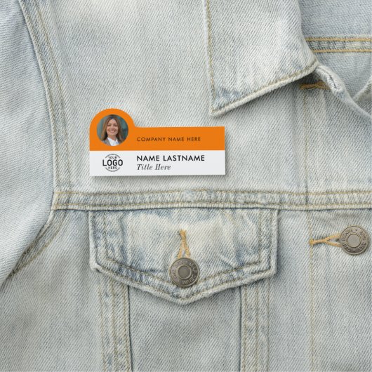 Logo Photo ID Modern Oranje Bedrijfstitel Naamplaatje (In situ)