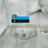 Logo Photo ID Modern Sky Blue Black Bedrijfstitel Naamplaatje (In situ)