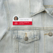 Logo Photo ID Stijlvol Eenvoudig Rood Wit Bedrijf Naamplaatje (In situ)