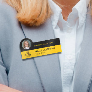 Logo Photo ID Stijlvol Geel Zwart Zakelijk Naamplaatje