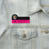 Logo Photo ID Stijlvolle Magenta Roze Zwart Zakeli Naamplaatje (In situ)