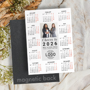 Logo Photo Moderne Kalender 2026 Magnetische Kaart Uitnodiging