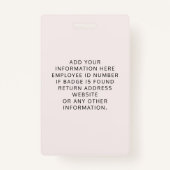 Logo Photo Pink ID Badge (Achterkant)