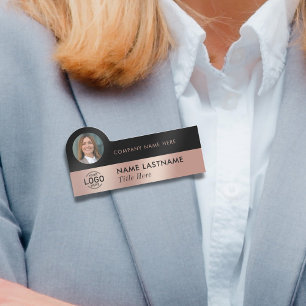 Logo Photo Professional Faux Roos Gold Black Naamplaatje