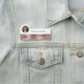 Logo Photo Professional Faux Roos Gold Clean White Naamplaatje (In situ)