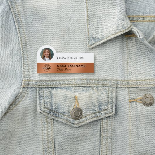 Logo Photo Professional Slank Faux Copper Wit Naamplaatje (In situ)