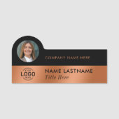 Logo Photo Professional Slank Faux Copper Zwart Naamplaatje (Voorkant)