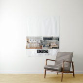 Logo Photo Table Runner Banner Real Estate QR Code Wandkleed (In situ)