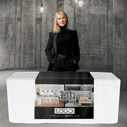 Logo Photo Table Runner Banner Vastgoed QR-code Wandkleed