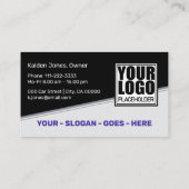 Logo Photo Template Cool Black Blue Car Service Visitekaartje (Achterkant)
