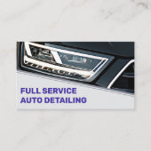 Logo Photo Template Cool Black Blue Car Service Visitekaartje (Voorkant)