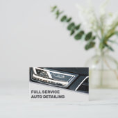 Logo Photo Template Cool Black Grey Car Service Visitekaartje (Staand voorkant)