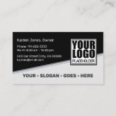 Logo Photo Template Cool Black Grey Car Service Visitekaartje (Achterkant)