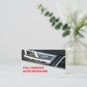 Logo Photo Template Cool Black Red Car Service Visitekaartje (Staand voorkant)