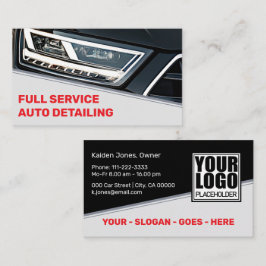 Logo Photo Template Cool Black Red Car Service Visitekaartje