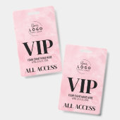 Logo Pink All Access Pass VIP Evenement Badge (Voor- en achterkant)