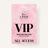 Logo Pink All Access Pass VIP-evenement Badge (Voorkant)