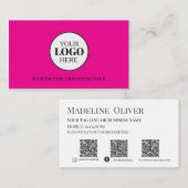 Logo Pink QR Code Instagram Visitekaartje (Voorkant / Achterkant)