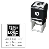 Logo plus Etiket voor bedrijfsadres of tekst met d Zelfinktende Stempel (In situ)