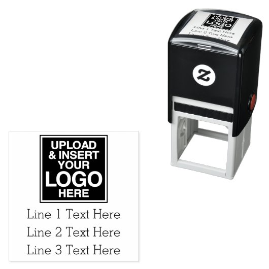 Logo plus Etiket voor bedrijfsadres of tekst met d Zelfinktende Stempel (In situ)