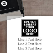 Logo plus Etiket voor bedrijfsadres of tekst met d Zelfinktende Stempel