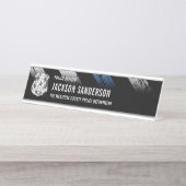 Logo Politie Thin Blue Line Bureau Naambordje (Voorkant)