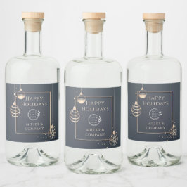 Logo Prettige feestdagen Kerstmis Corporate Modern Likeurfles Etiket