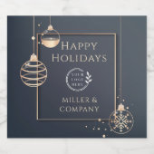 Logo Prettige feestdagen Kerstmis Corporate Modern Likeurfles Etiket (Enkel label)