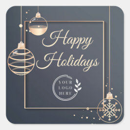Logo Prettige feestdagen Kerstmis Corporate Modern Vierkante Sticker
