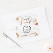 Logo Prettige feestdagen Kerstmis Modern Corporate Vierkante Sticker (Envelop)