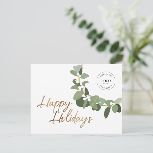 Logo Prettige feestdagen Wit Custom Modern Corpora (Staand voorkant)