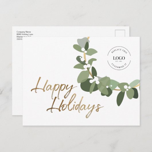 Logo Prettige feestdagen Wit Custom Modern Corpora (Voorkant / Achterkant)