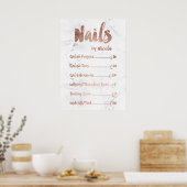 Logo prijslijst typografie roos goud witte marmer poster (Keuken)