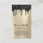 Logo Professional Black Drip Glitter Consulting Visitekaartje (Achterkant)