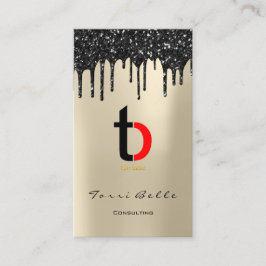 Logo Professional Black Drip Glitter Consulting Visitekaartje
