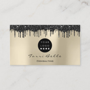 Logo Professional Black Drip Glitter Consulting Visitekaartje