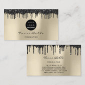 Logo Professional Black Drip Glitter Consulting Visitekaartje (Voorkant / Achterkant)