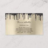 Logo Professional Black Drip Glitter Consulting Visitekaartje (Achterkant)