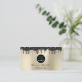 Logo Professional Black Drip Glitter Consulting Visitekaartje (Staand voorkant)