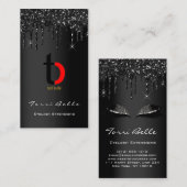 Logo Professional Black Drip Glitter Eyelash Gina Visitekaartje (Voorkant / Achterkant)