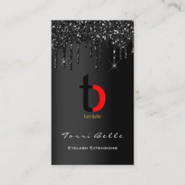 Logo Professional Black Drip Glitter Eyelash Gina Visitekaartje