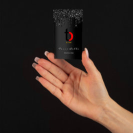 Logo Professional Black Drip Glitter Eyelash Gina Visitekaartje