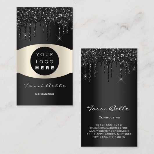 Logo Professional Black VIP Investment Consulting Visitekaartje (Voorkant / Achterkant)