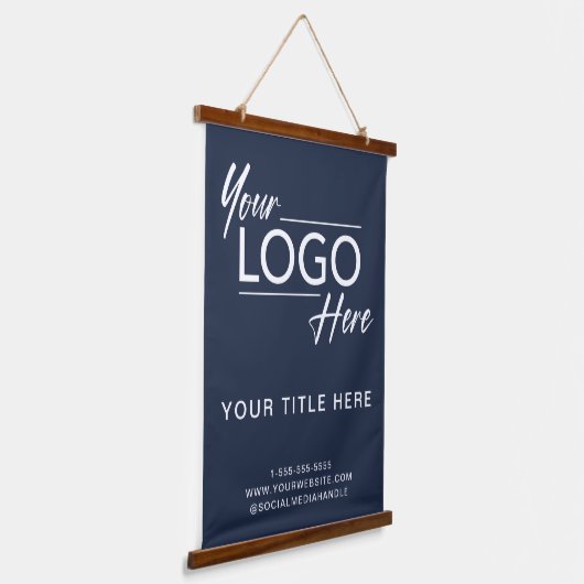 Logo Professional - blauw Hangend Wandkleed (Gebogen)