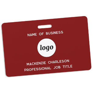 Logo Professional Business Bourgogne Red Name Badge