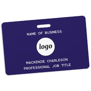 Logo Professional Business Navy Blauwe Naam Badge