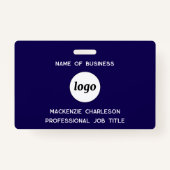 Logo Professional Business Navy Blauwe Naam Badge (Voorkant)
